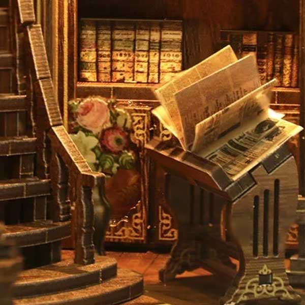 Ancient Book Collection Room Book Nook Miniature Dollhouse_Description_5