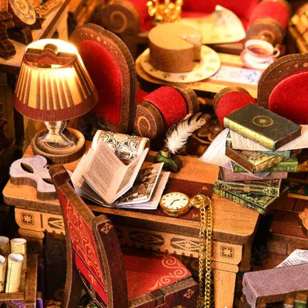 Cat Affairs Bureau Book Nook Miniature Dollhouse_Description_7