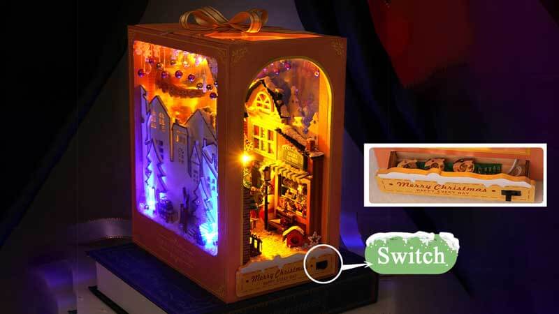 Christmas Gift Theme Book Nook Miniature Dollhouse_Description_1