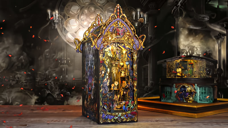 Dark Rose Castle Book Nook Miniature Dollhouse_Description_1