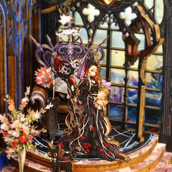 Dark Rose Castle Book Nook Miniature Dollhouse_Description_3