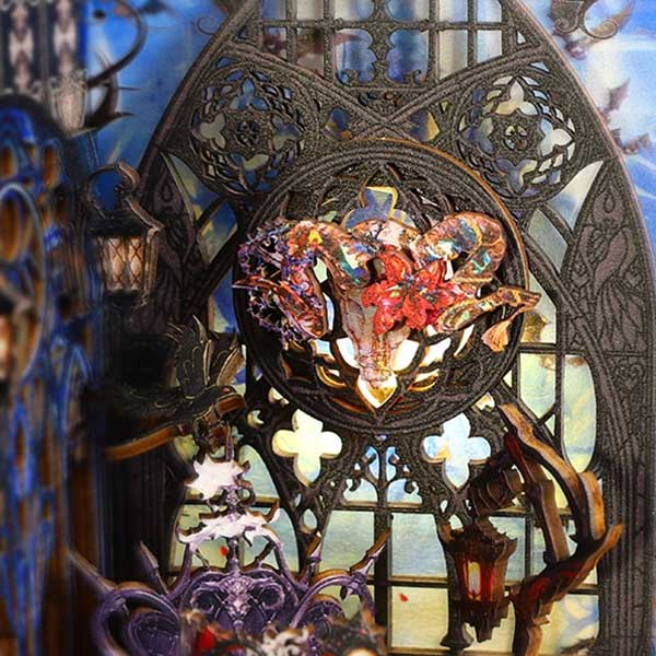 Dark Rose Castle Book Nook Miniature Dollhouse_Description_4