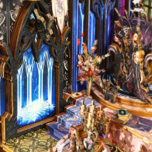 Dark Rose Castle Book Nook Miniature Dollhouse_Description_7