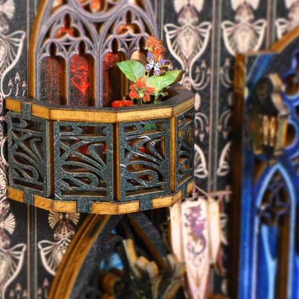 Dark Rose Castle Book Nook Miniature Dollhouse_Description_8