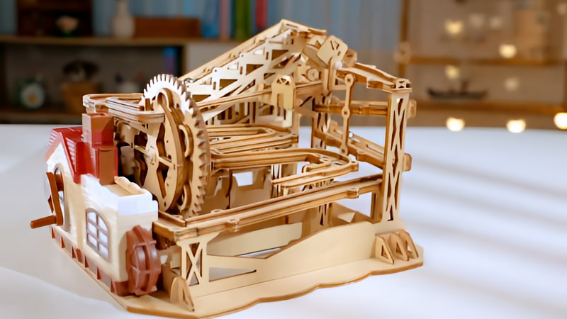 Electric/Manual Marble Run 3D Wooden Puzzle_Description_1