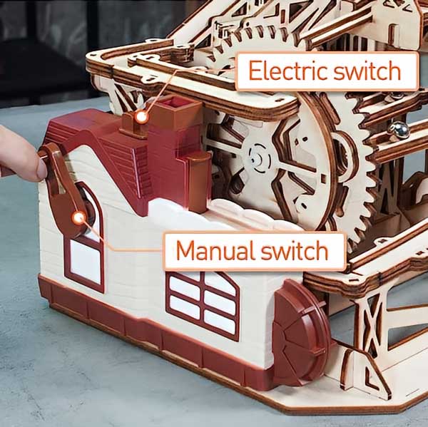 Electric/Manual Marble Run 3D Wooden Puzzle_Description_2