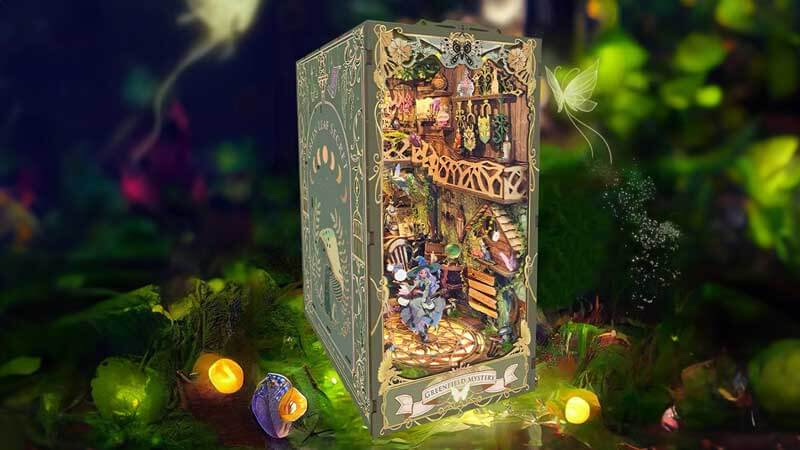 Green Fairyland Book Nook Miniature Dollhouse_Description_2