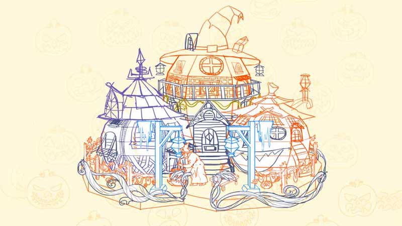 Halloween Pumpkin House 3D Metal Puzzle_Description_1