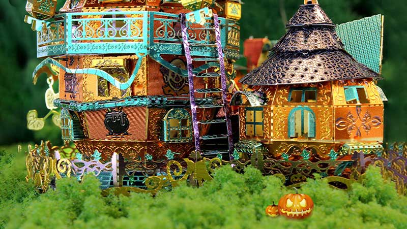 Halloween Pumpkin House 3D Metal Puzzle_Description_2