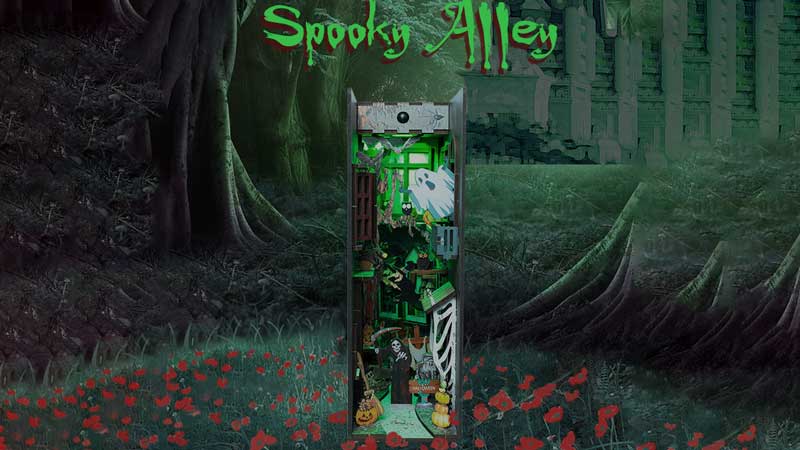 Halloween Spooky Alley Book Nook Miniature Dollhouse_Description_1