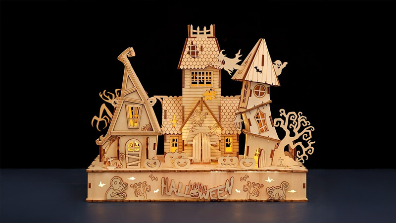 Halloween Tree House 3D Wooden Puzzle_Description_1