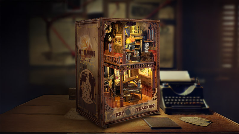 Key Tracking Book Nook Miniature Dollhouse_Description_1