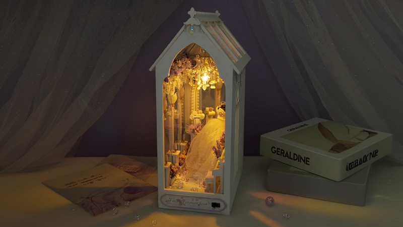 Kikis Romantic Wedding Book Nook Miniature Dollhouse_Description_1