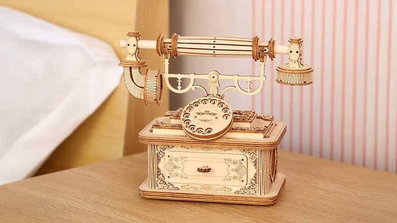 Retro telephone 3D Wooden Puzzle_Description_1