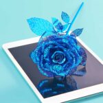 Rose Flower 3D Metal Puzzle_Blue_3