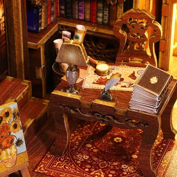 Sams Library Book Nook Miniature Dollhouse_Description_6