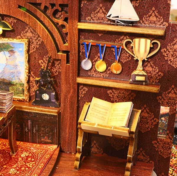 Sams Library Book Nook Miniature Dollhouse_Description_7