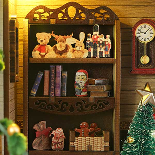 Santa's Cabin Book Nook Miniature Dollhouse_Description_7