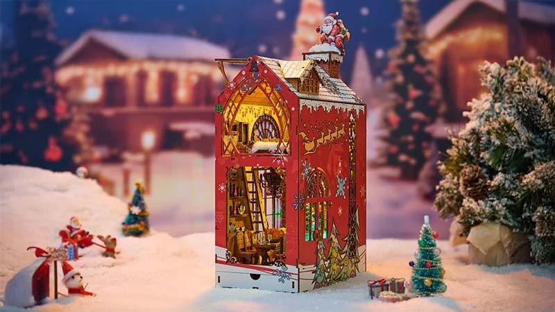 Snowy Night Serenade Book Nook Miniature Dollhouse_Description_1