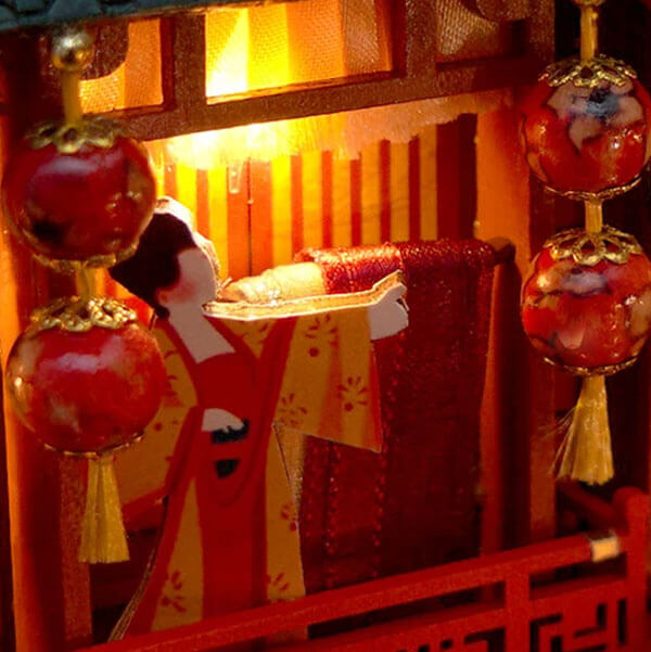 Tang Dynasty Street View Book Nook Miniature Dollhouse_Description_3