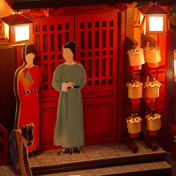 Tang Dynasty Street View Book Nook Miniature Dollhouse_Description_6