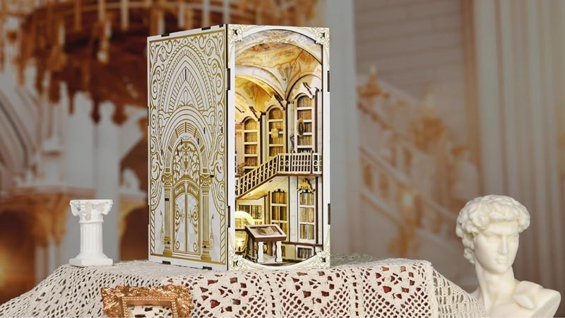The Gods' Library Book Nook Miniature Dollhouse_Description_1