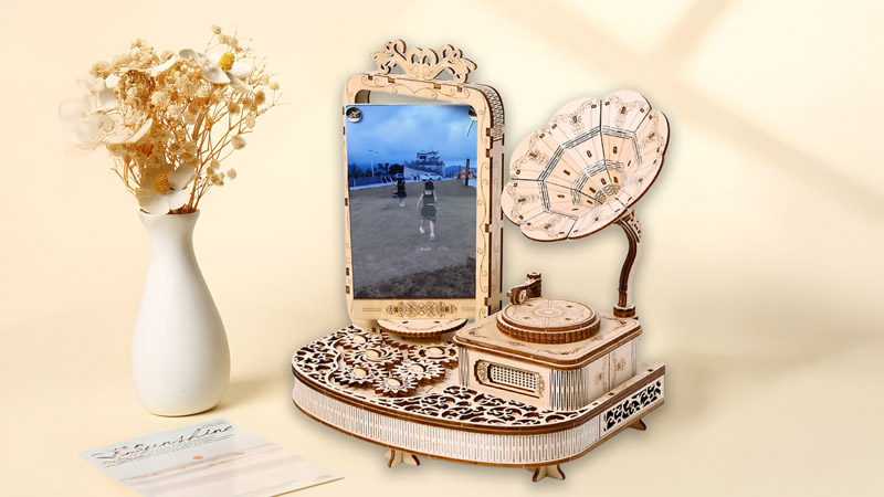 Gramophone Photo Frame 3D Wooden Puzzle_Description_1