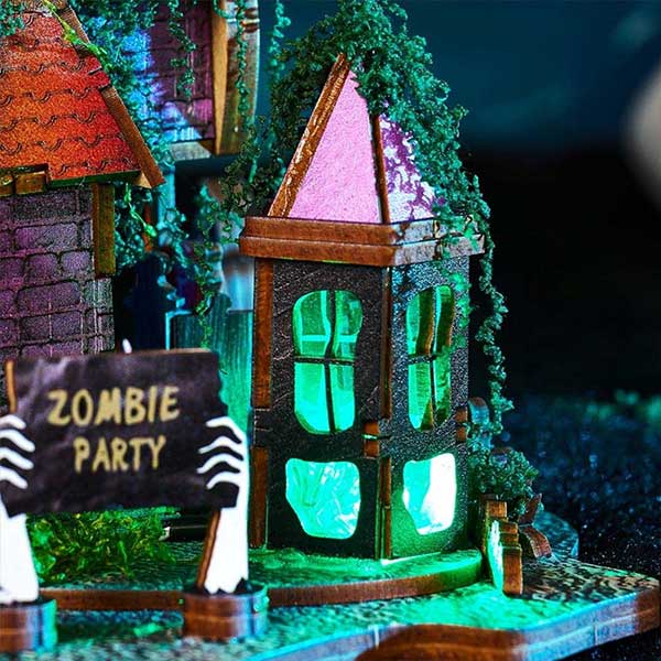 Halloween Night House DIY Miniature Dollhouse_Description_4