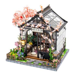 Spring Sakura Greenhouse DIY Miniature Dollhouse_1