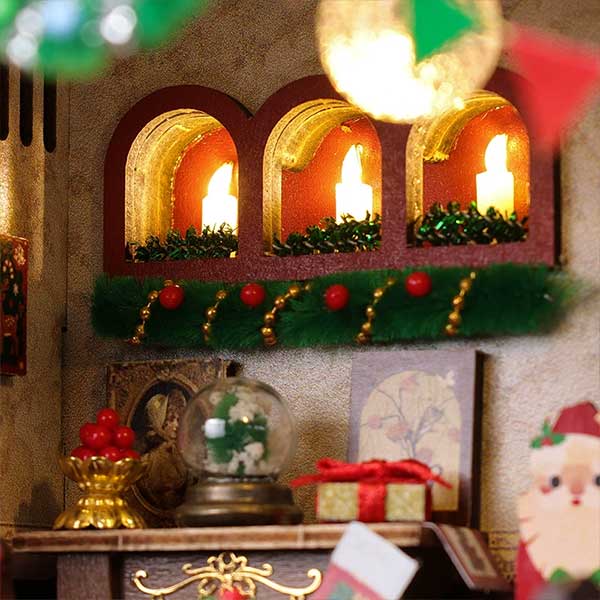 Snowy Christmas Lodge DIY Miniature Dollhouse_Description_6
