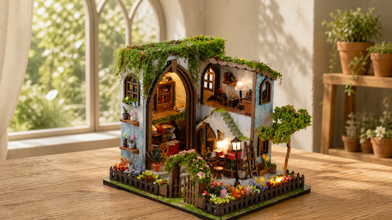 Garden Pavilion DIY Miniature Dollhouse_Description_1